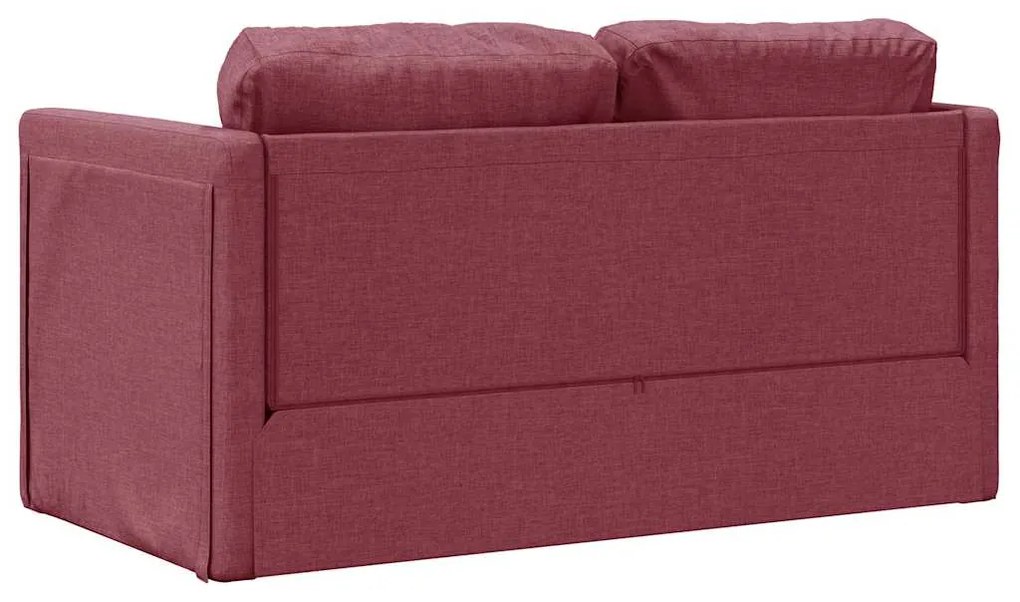 Sofá-cama sem pés 112x174x55 cm tecido vermelho tinto