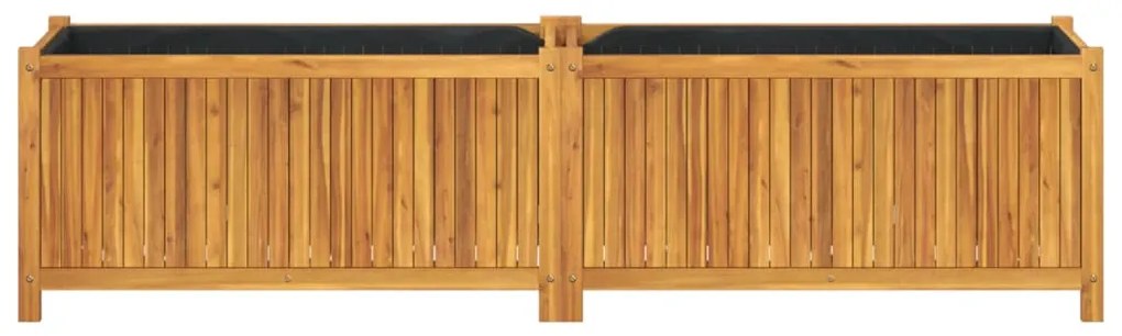 Vaso/floreira de jardim com forro 199x38,5x50 cm acácia maciça