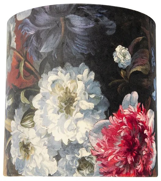 Abajur de veludo com design floral 25/25/25 Interior dourado