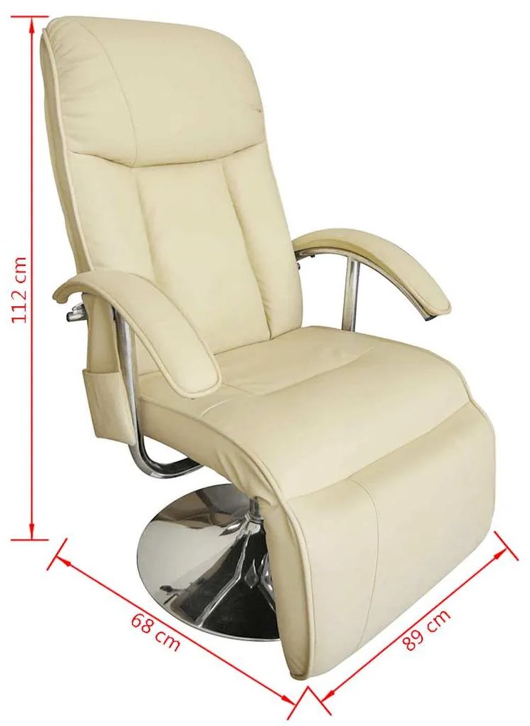 Cadeira de massagens couro artificial branco nata