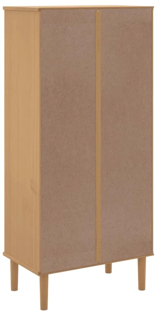 Estante SENJA aspeto de vime 60x35x130 cm pinho maciço castanho