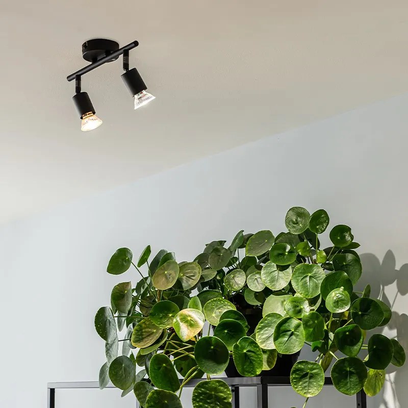 Projetores industriais pretos inclináveis 2-luzes - Jeany