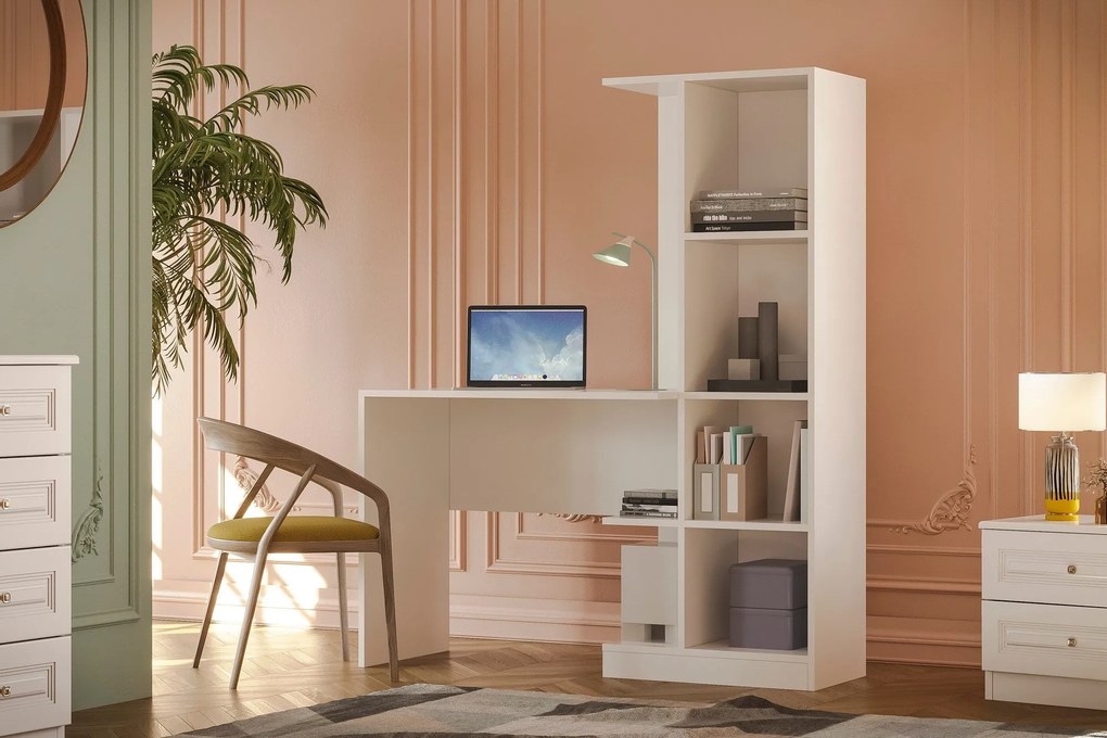 Conjunto de Quarto Juvenil Lavinia – Branco – Guarda-roupa 105x186x50