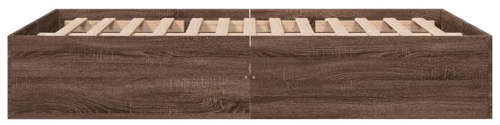 Estrutura de cama 135x190cm derivados madeira carvalho castanho