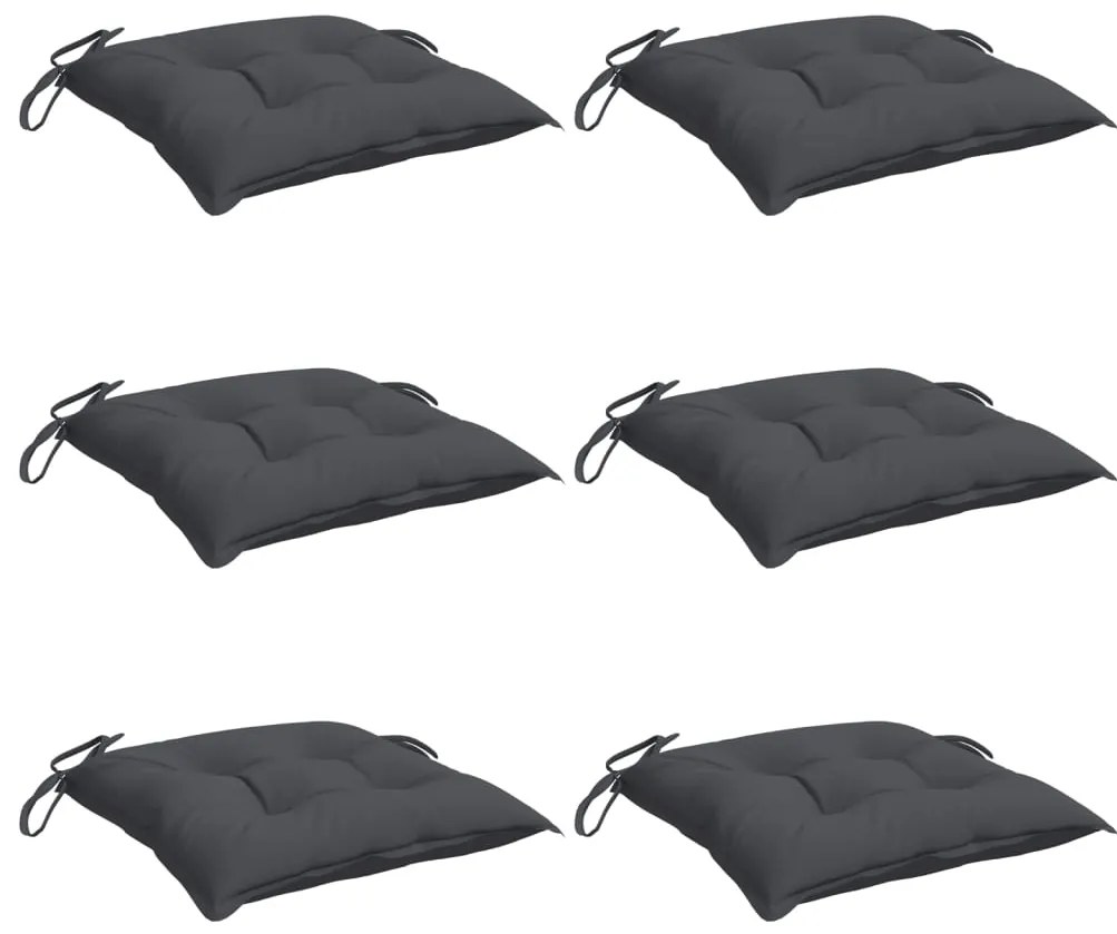 Almofadões de cadeira 6 pcs 50x50x7 cm tecido oxford antracite