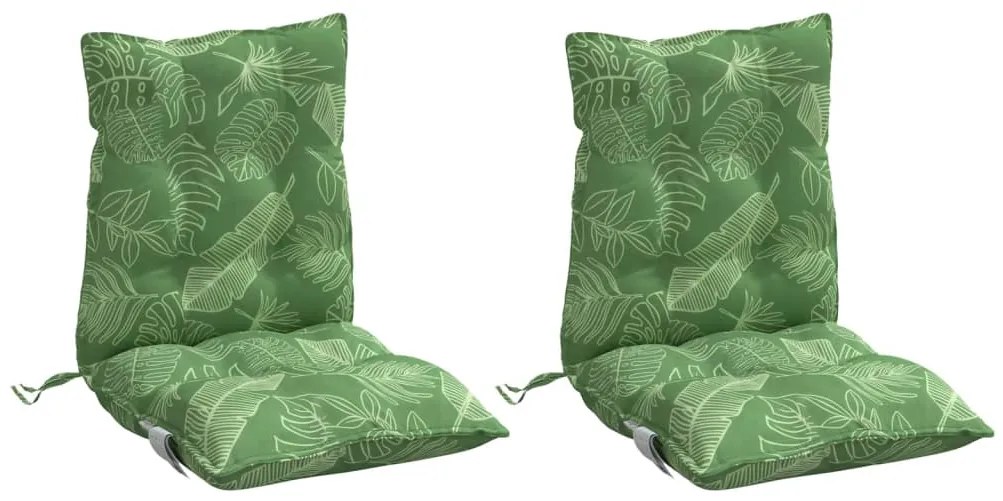 Almofadões cadeira de encosto baixo 2 pcs tecido padrão folhas
