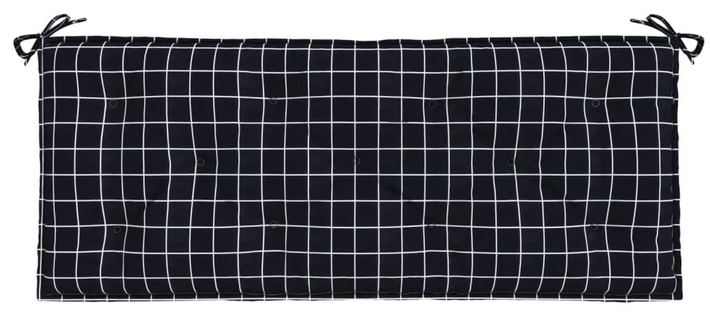 Almofadão p/ banco jardim 120x50x7cm tecido padrão xadrez preto
