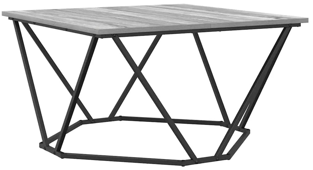 Mesa de Centro Cinza Sonoma 80x80x45 cm Madeira Engenharia