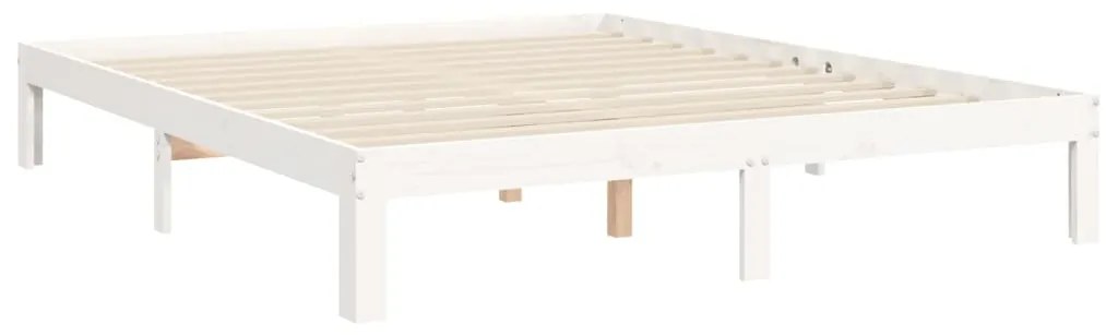 Cama sem colchão 160x200 cm madeira de pinho maciça branco