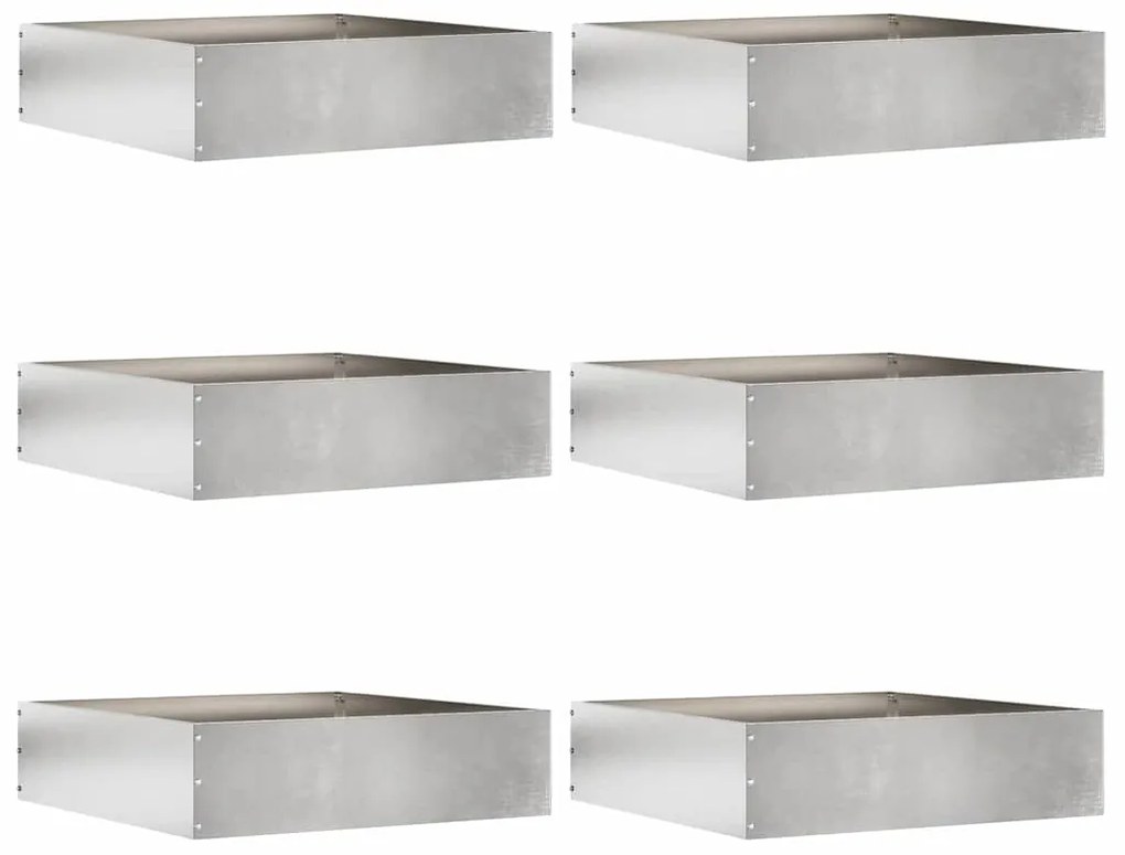 vidaXL Acabamento para Gramado 6 pcs Prateado 50 x 50 x 13 cm