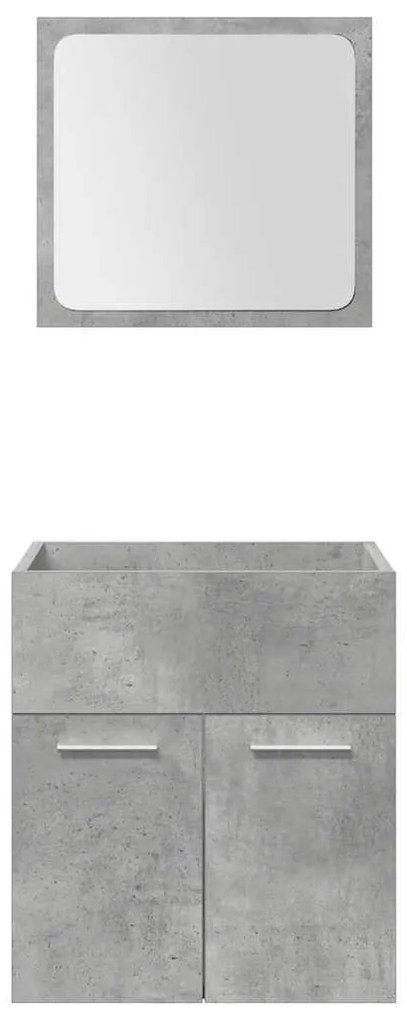 4 pcs conj. móveis casa banho derivados madeira cinza cimento