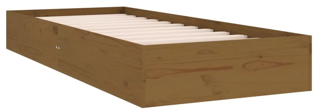 Estrutura cama pequena solteiro 75x190 cm madeira castanho mel