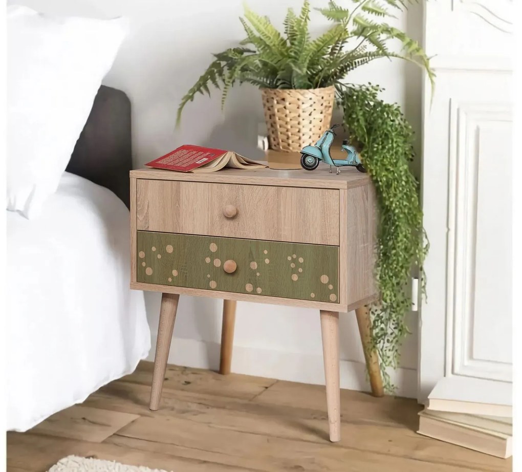 Mesa de Cabeceira City Two – Multicolor – 60x61x40 cm
