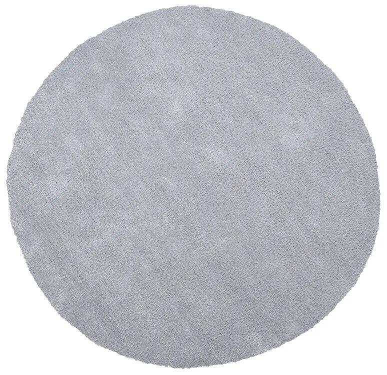 Tapete shaggy redondo ⌀ 140 cm cinzento claro DEMRE Beliani