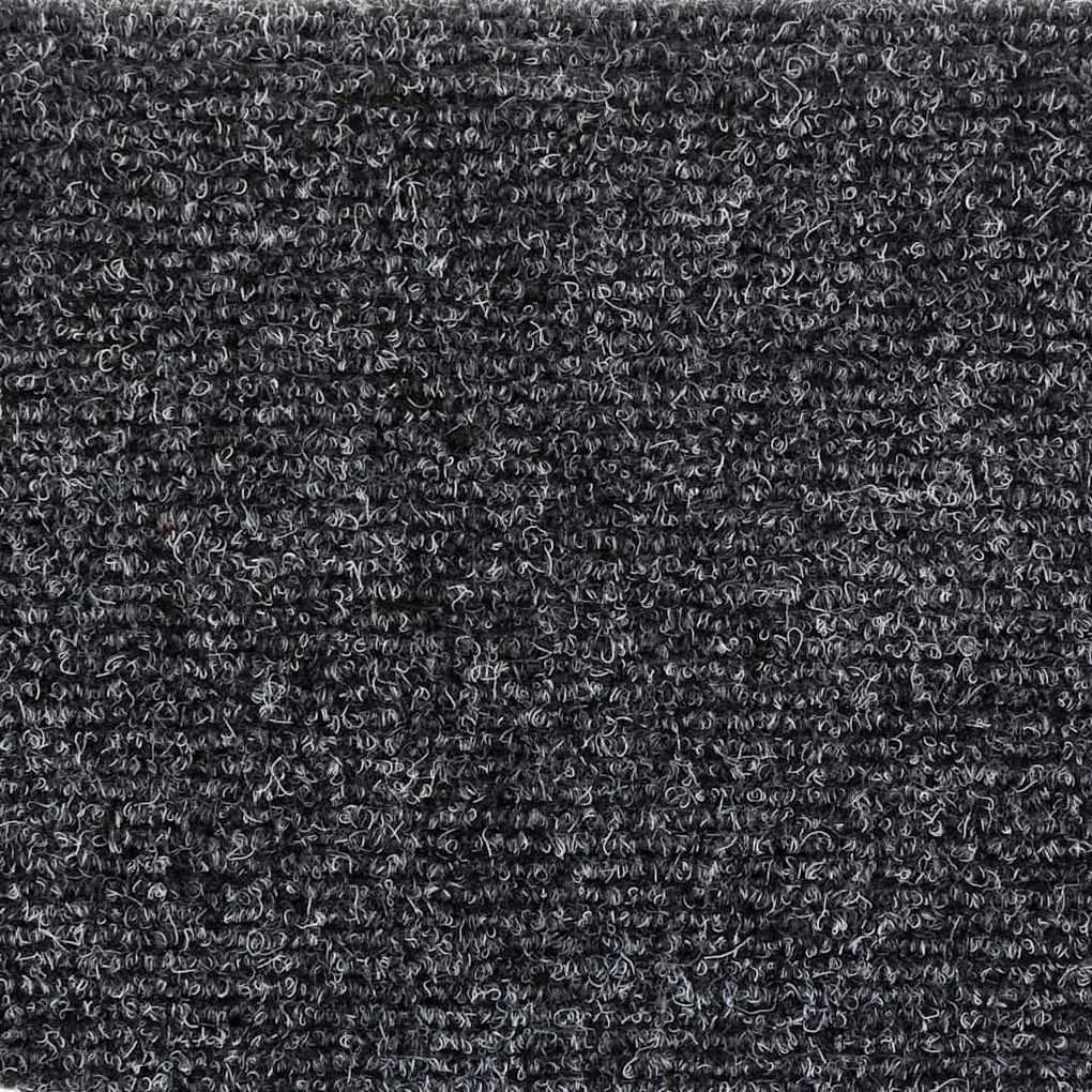 Tapetes de escada autoadesivos 10 pcs 56x17x3 cm cinza-escuro