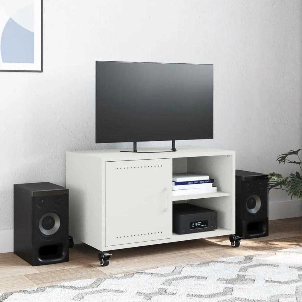 Móvel de TV 68x39x43,5 cm aço branco