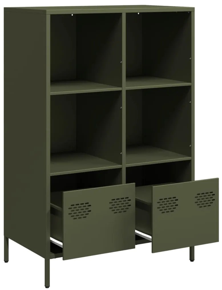 Móvel alto 68x39x103,5 cm aço verde azeitona