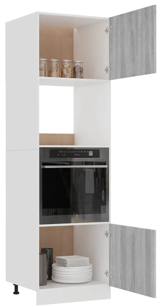Armário micro-ondas “Lyon” 60x57x207 cm cinza sonoma