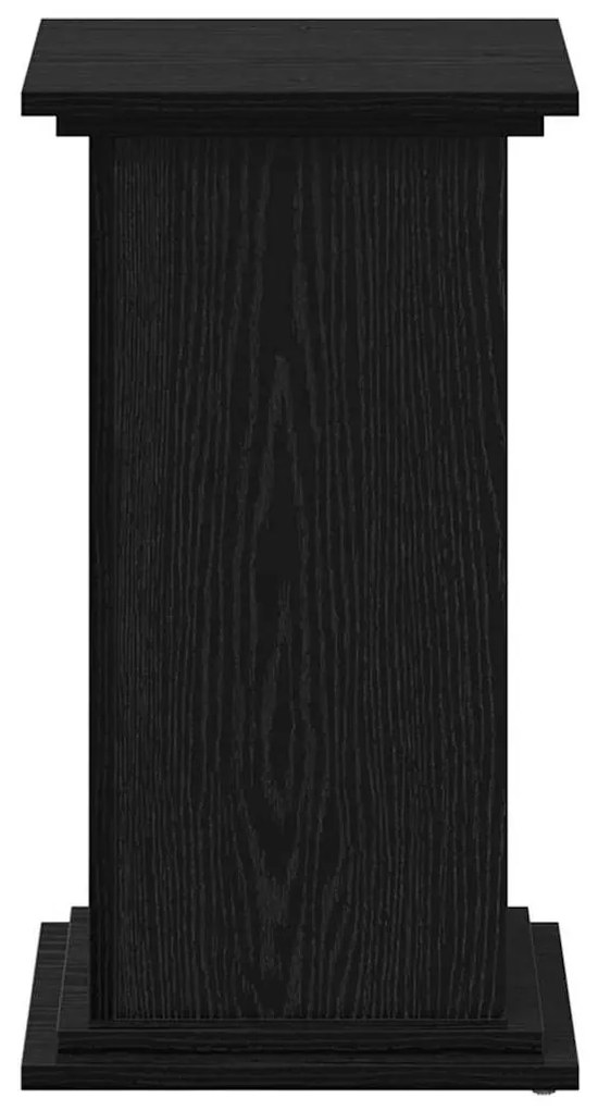 suporte de planta em madeira de engenharia preto 33 x 33 x 60 cm
