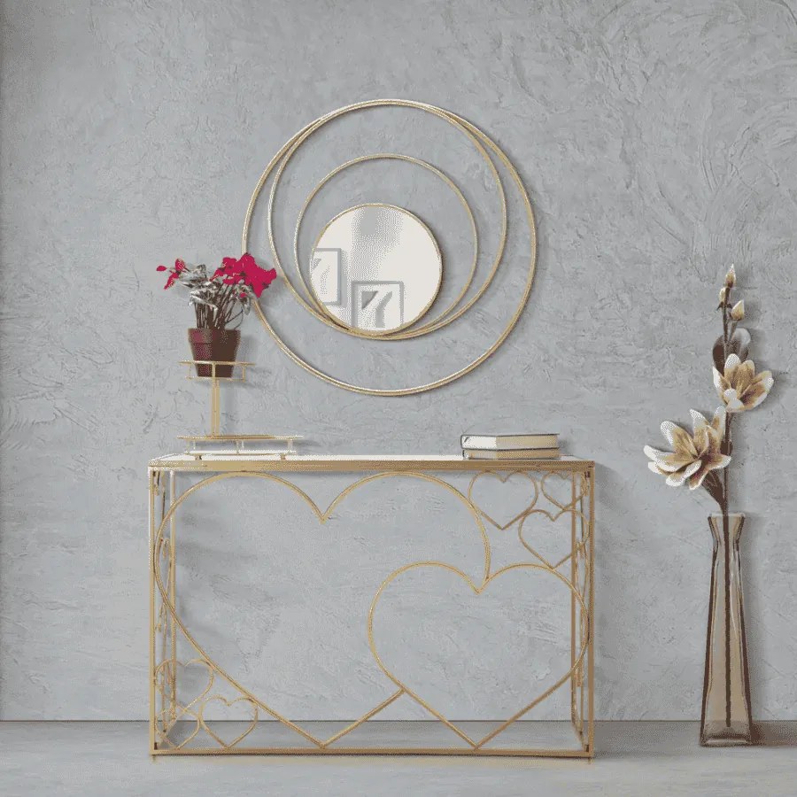 ESPELHO DE PAREDE ARC GLAM Ø 80X3,5 CM DOURADO