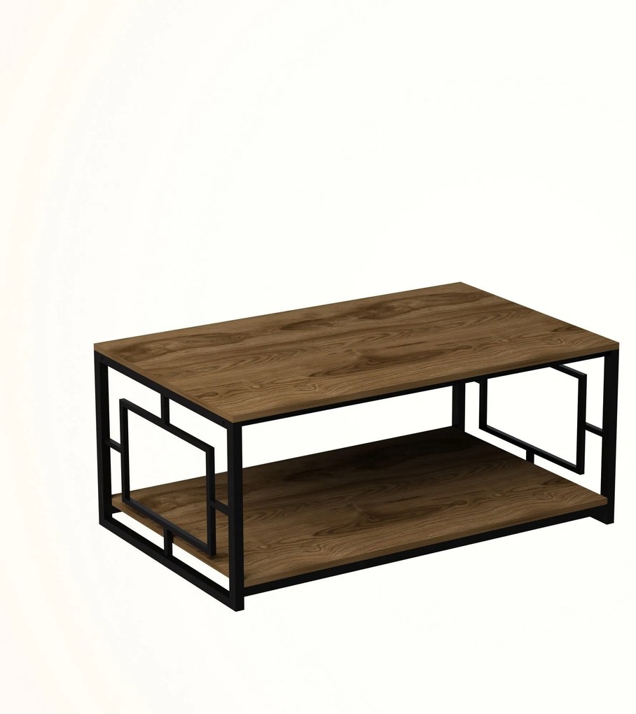 Mesa de Centro Kelvin – Nogueira/Preto – 120x50x60 cm