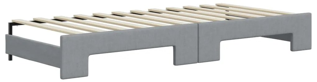Sofá-cama c/ gavetão e colchões 100x200cm tecido cinzento-claro