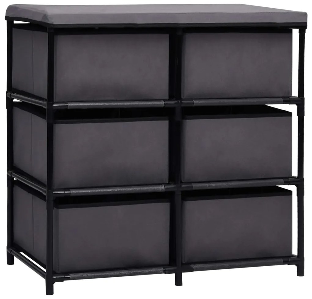 Armário de arrumação com 6 gavetas 55x29x55 cm aço cinzento