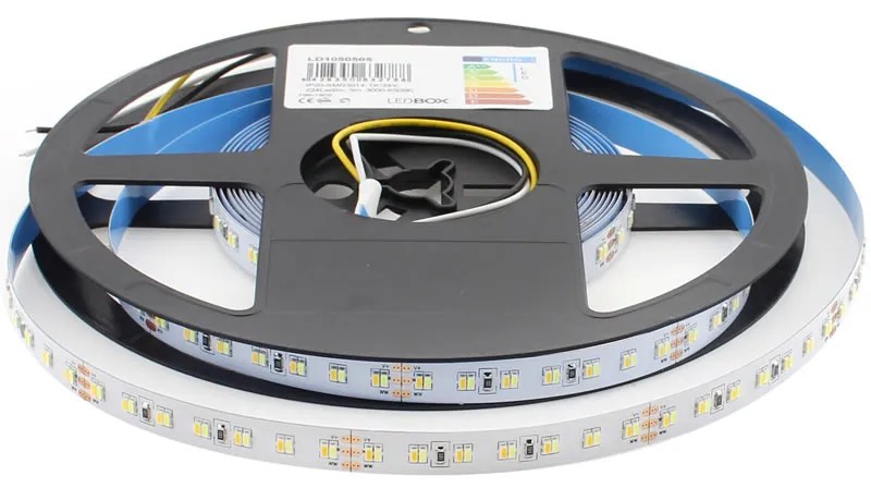 Fita de LED SMD3014, DC24V, 5m (224 Led/m), 112W, IP20 Branco Duplo