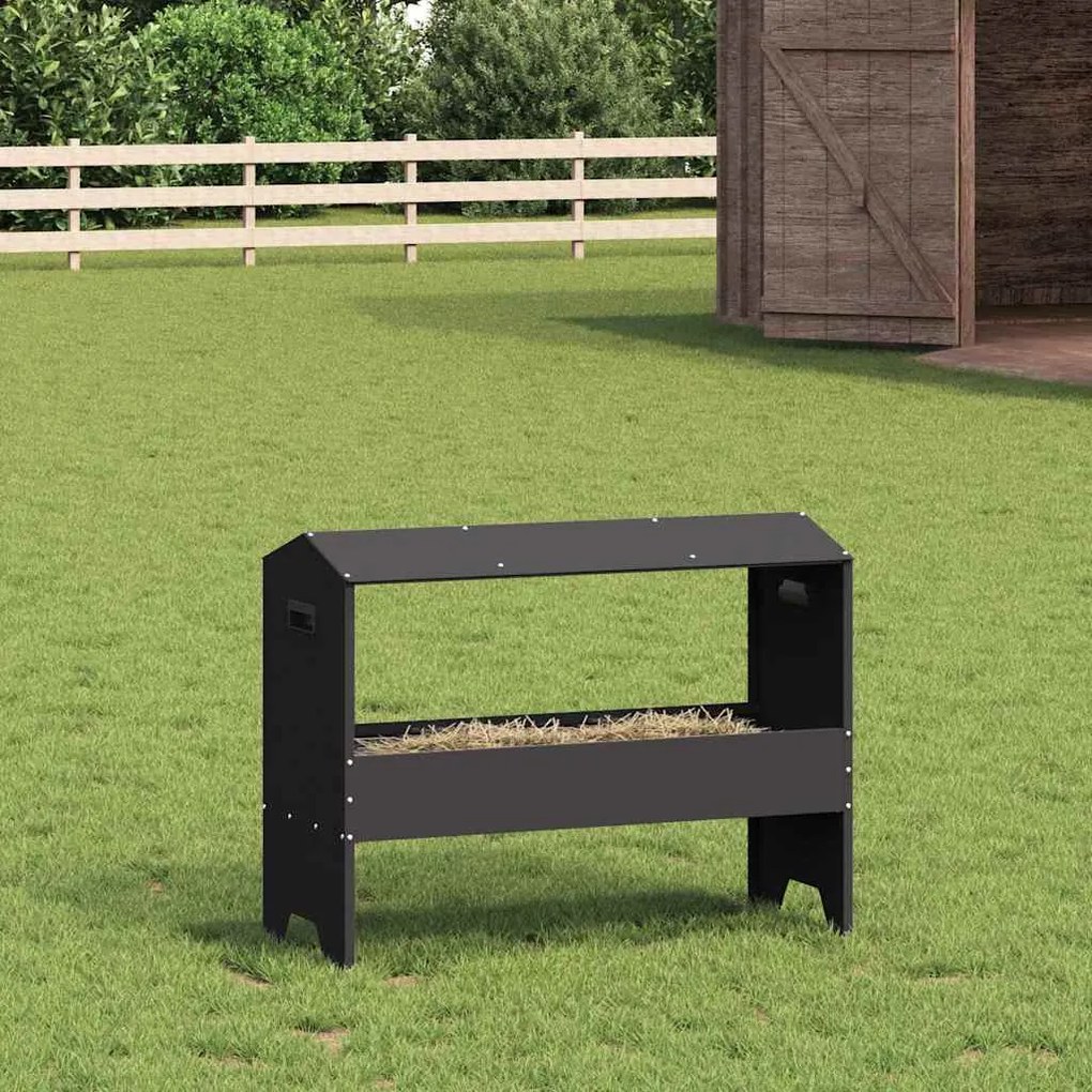 vidaXL Trincheira para Alimentação de Gado Preto 79 x 35 x 62 cm