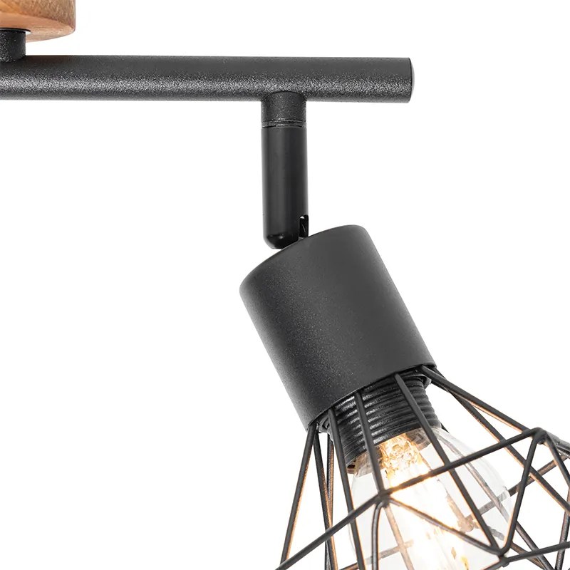 Projetores pretos com madeira rotativos e inclináveis 2-luzes - Mosh