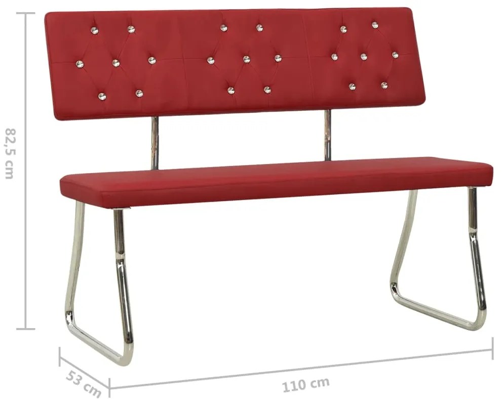 Banco 110 cm couro artificial vermelho tinto