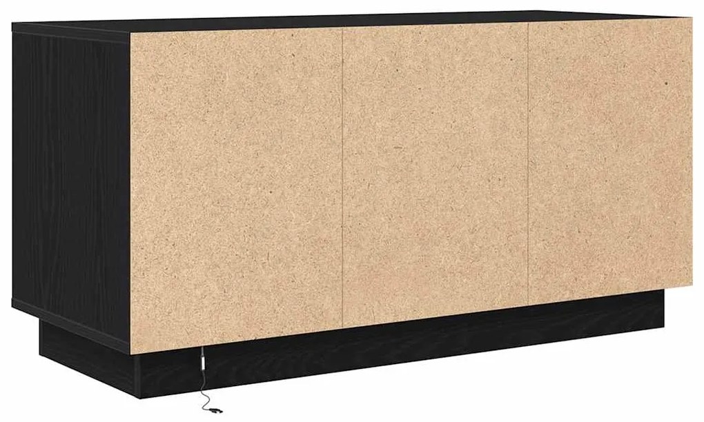 Móvel de TV com luzes LED 100x41x50 cm carvalho preto