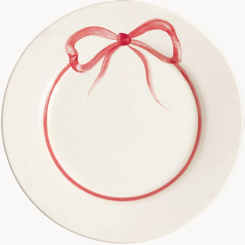 Prato de jantar pintado à mão Bow