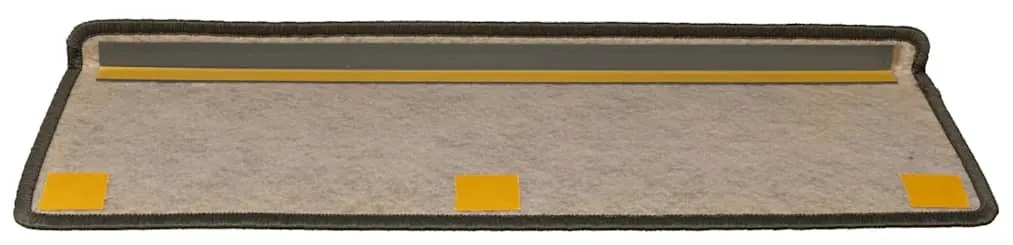 Tapetes escada adesivos aspeto sisal 15pcs 65x21x4 cinza e bege