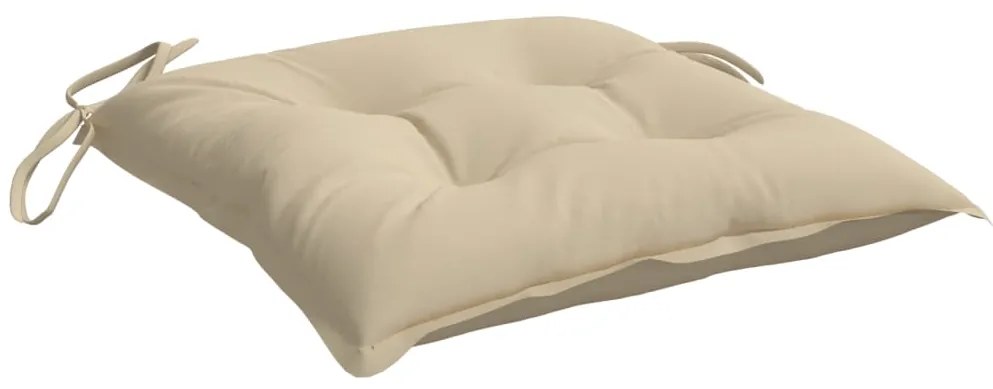 Almofadões de cadeira 6 pcs 40x40x7 cm tecido oxford bege