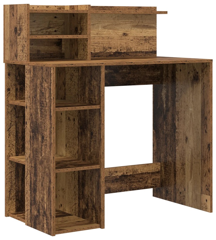 Mesa com Armazenamento Madeira Antiga 90x48x101.5 cm Madeira engenheir