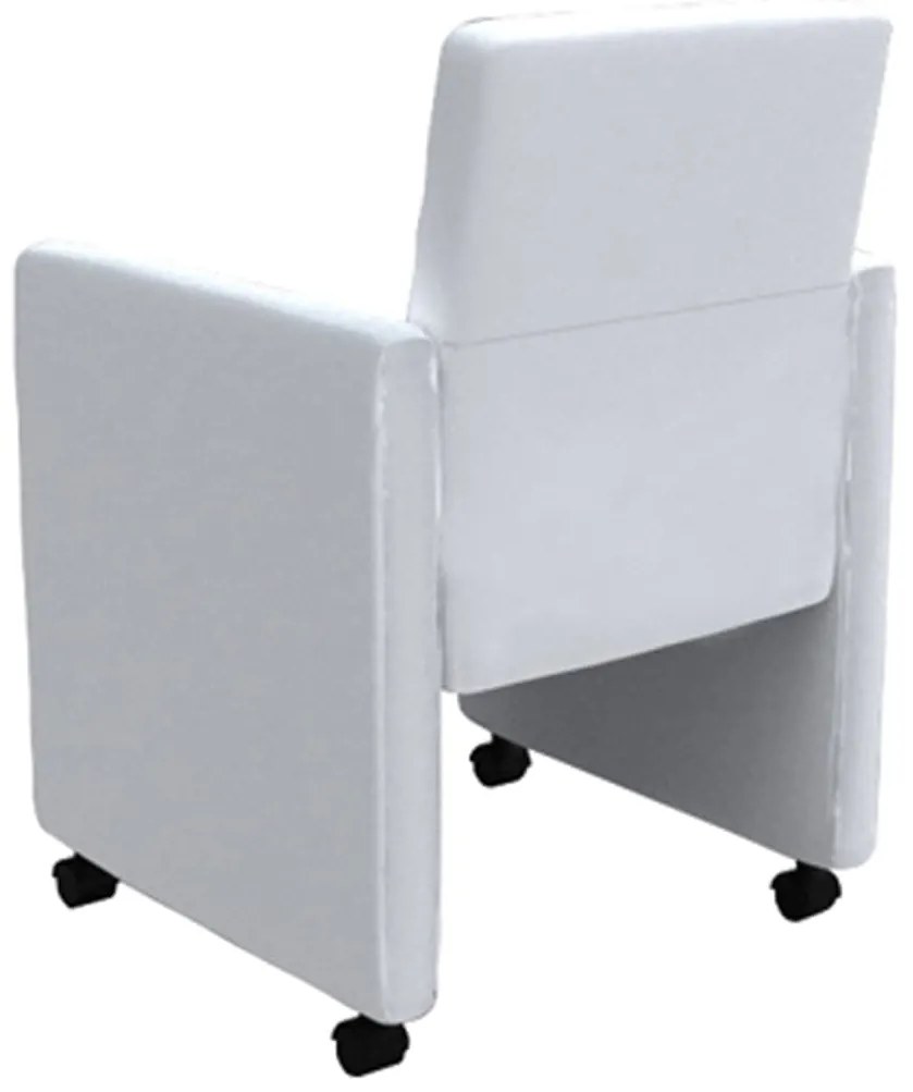 Cadeiras de jantar 6 pcs couro artificial branco