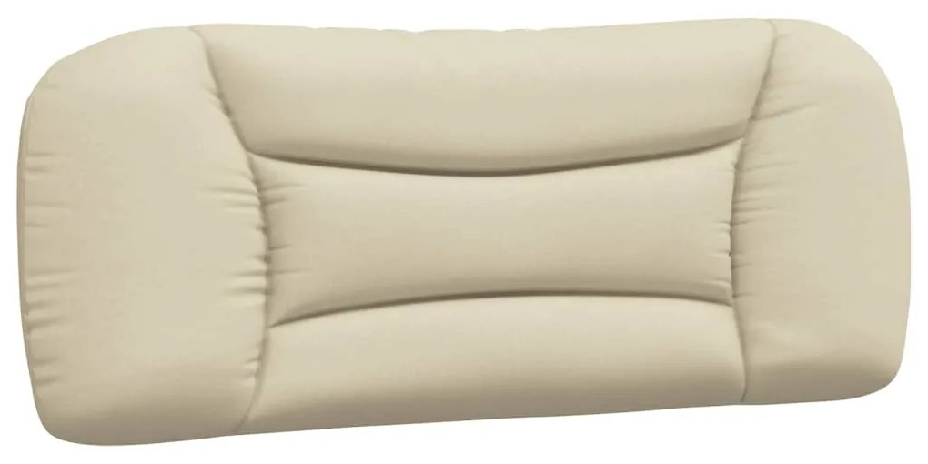 Estrutura de cama c/ cabeceira 100x200 cm tecido cor creme