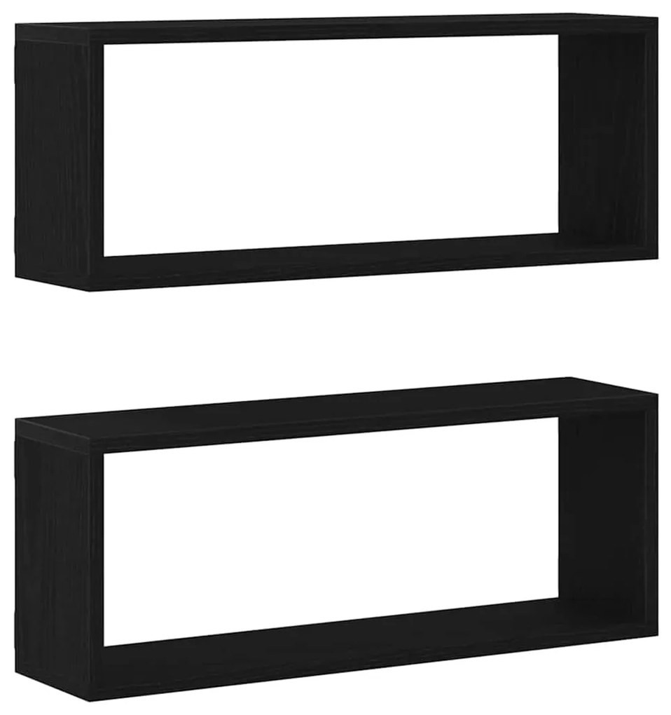 Prateleiras de Parede vidaXL 2 Peças Carvalho Preto 60x15x23 cm Feitas