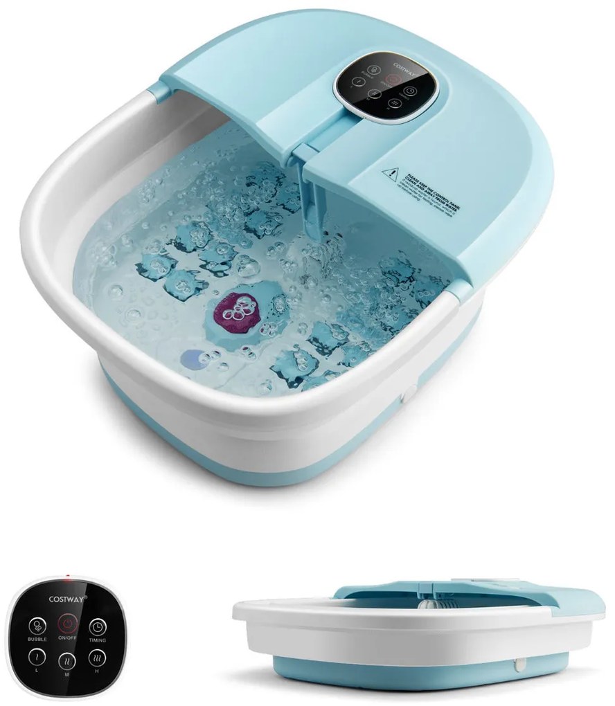 Banheira de Hidromassagem Dobrável "Ygg" para Pés - Azul, Aquecimento,