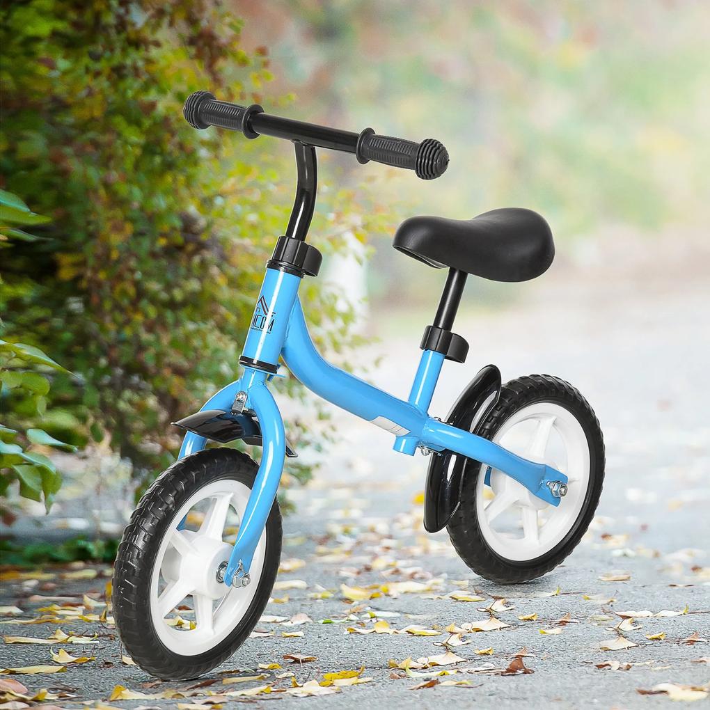 HOMCOM Bicicleta de equilibrio infantil acima de 3 anos Altura ajustável 71x32x56 cm Azul