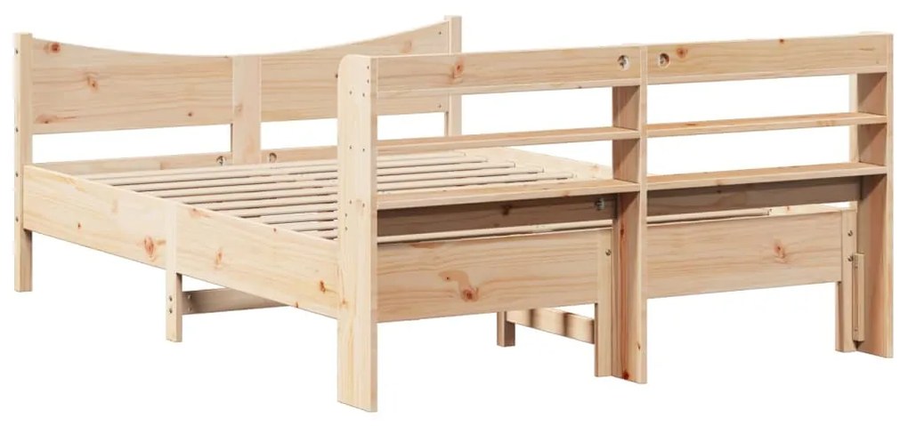 Estrutura de cama com cabeceira 140x200 cm pinho maciço