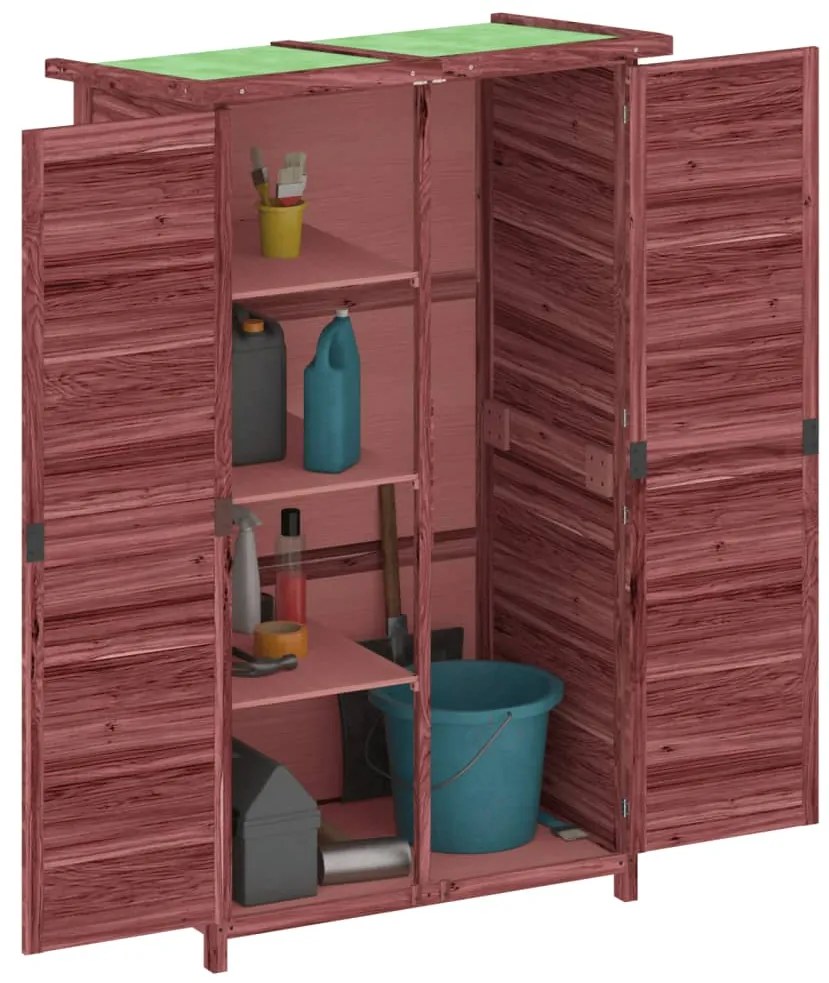 Abrigo p/ ferramentas jardim 83x57x140 cm pinho maciço cor moca