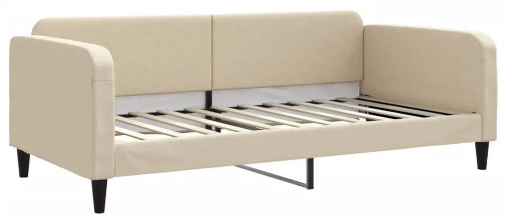 Sofá-cama com colchão 100x200 cm tecido cor creme