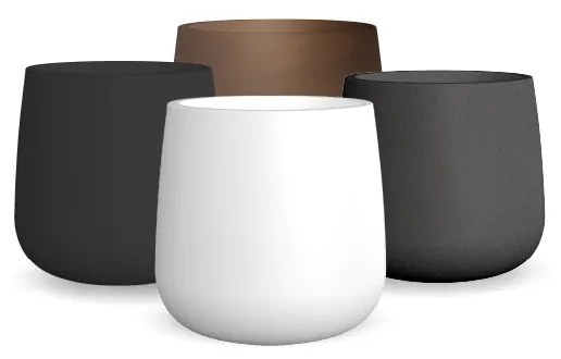 Vaso de flores colorido redondo Polietileno CASA, JARDIM, RESTAURANTE, BAR CAMELIA 40 (ø33,5 x 39cm) - Branco