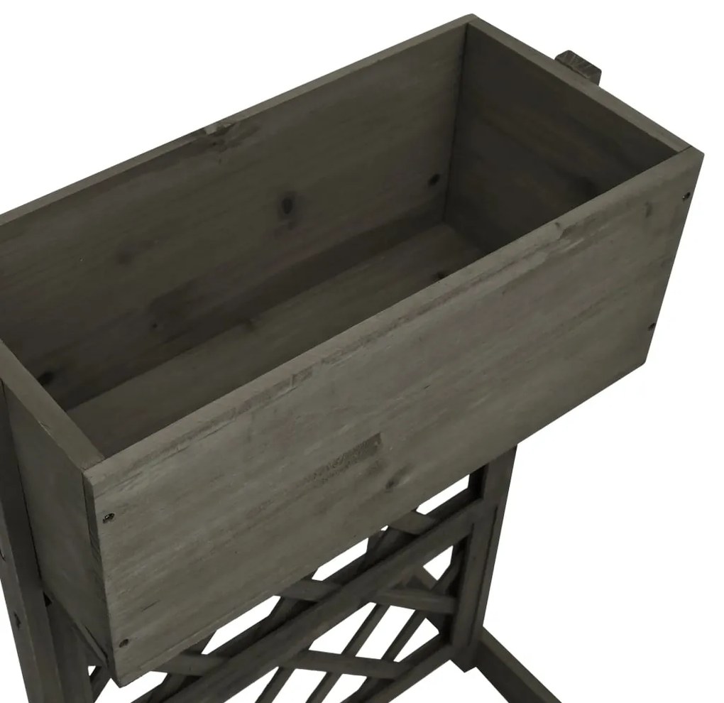 Vaso com treliça para jardim 45x30x74 cm abeto maciço cinzento