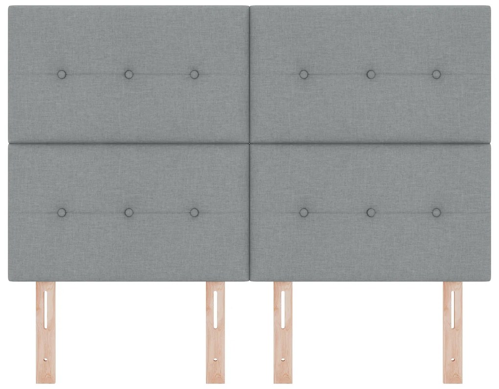 Cabeceira vidaXL Botão Tufted Cinza Claro 140 cm Tecido