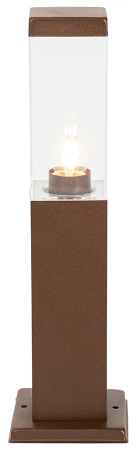 Candeeiro de poste exterior moderno castanho enferrujado 45 cm - Malios