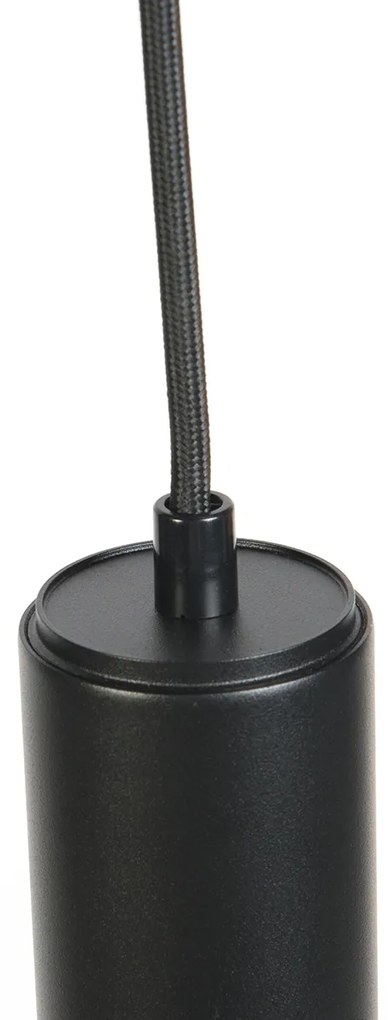 Candeeiro suspenso de design preto com adaptador de calha trifásico - 3-Phase Tuba Small Moderno
