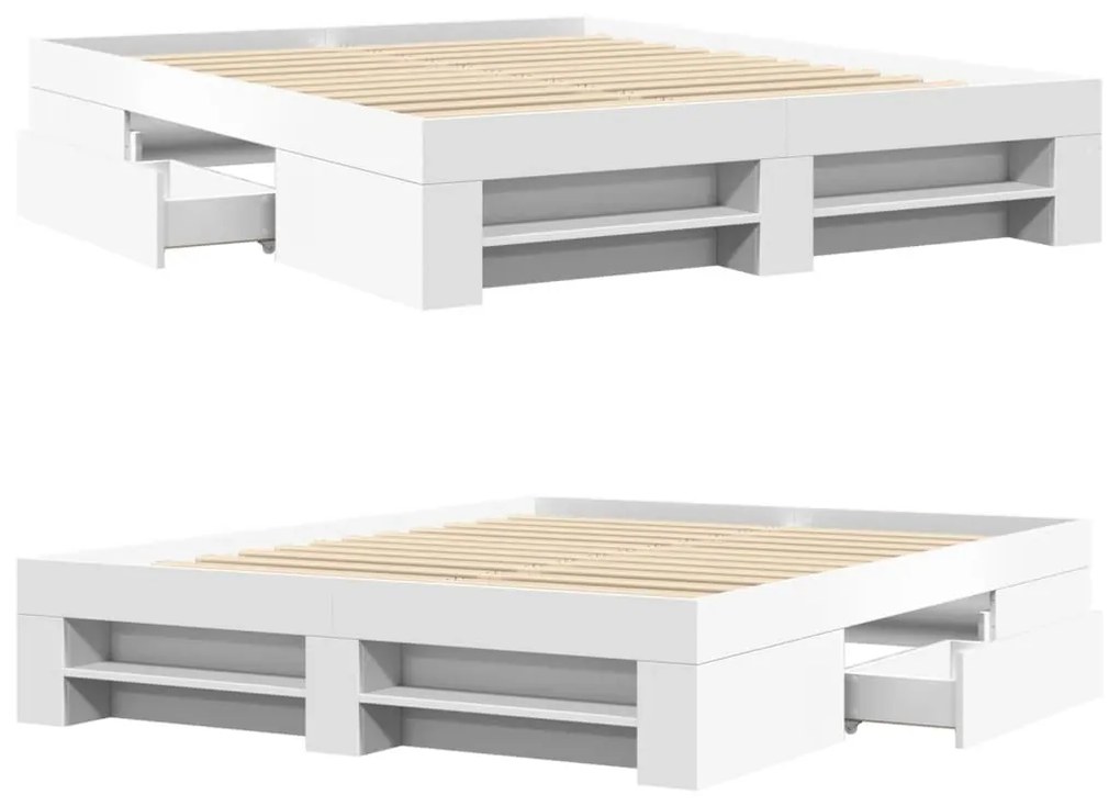 Estrutura de cama 150x200 cm derivados de madeira branco
